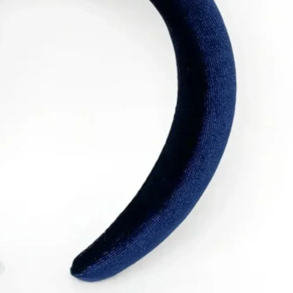 NWOT Magda Padded Navy Blue Velvet Headband